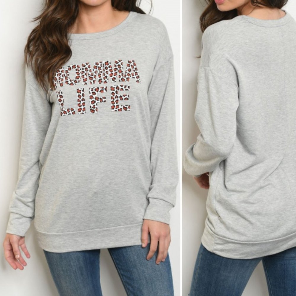 MOMMA LIFE LEOPARD STATEMENT  TOP - Picture 2 of 7